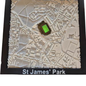 Football stadium framed tactile map- St James' park