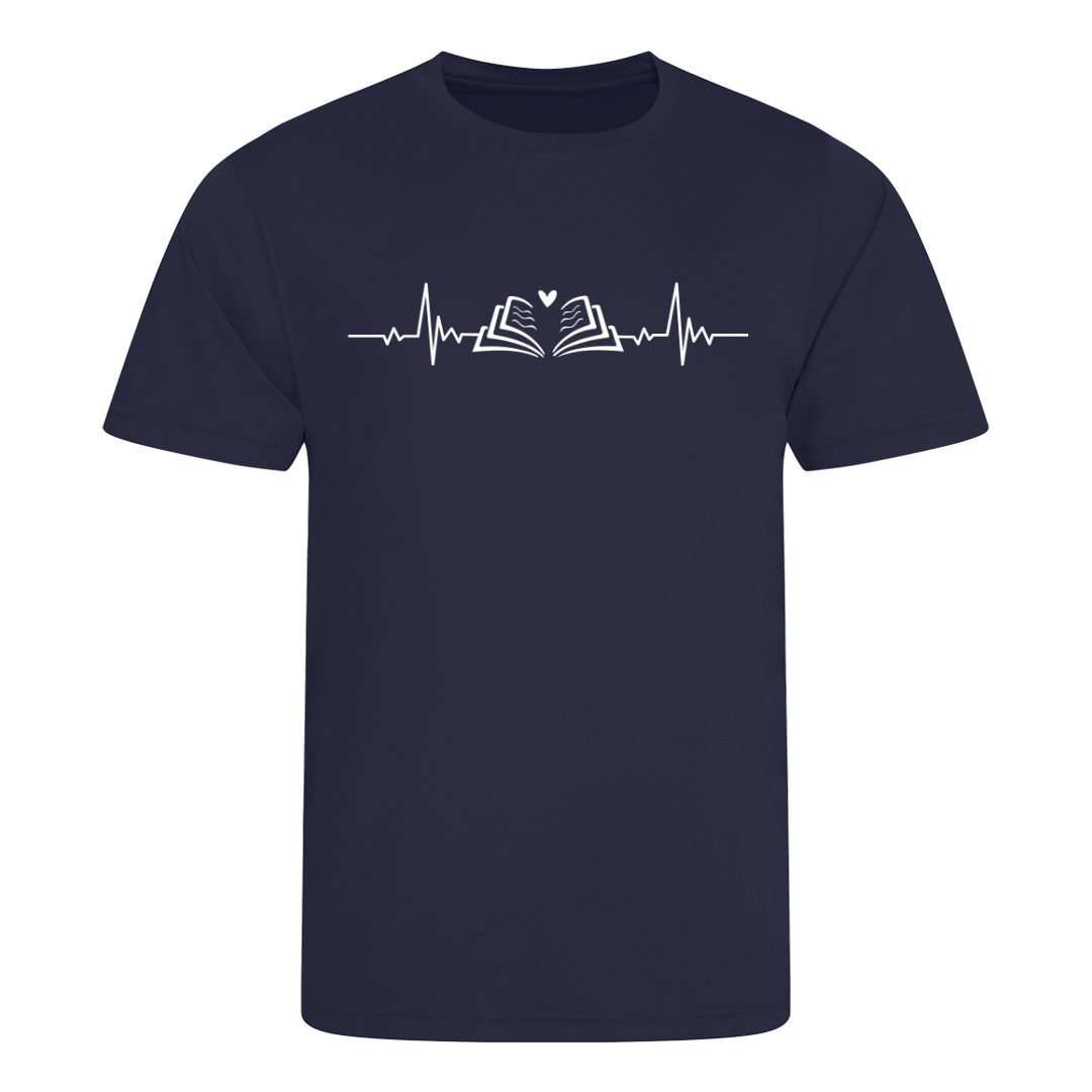 Adult Book heartbeat t-shirt