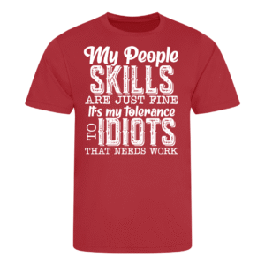Adult tolerance for idiots t-shirt